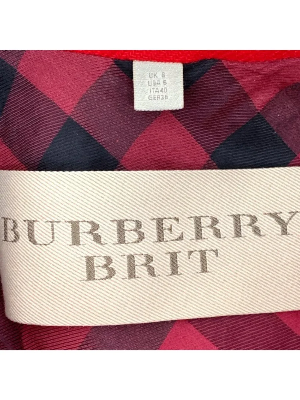 Burberry Red Wool Double-Breasted Long Coat - Picture 4 of 6